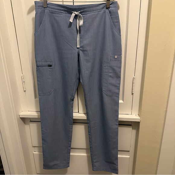 Figs Yola Skinny Scrub Pants - Heathered Indigo Blue Size: Small - Picture 7 of 12